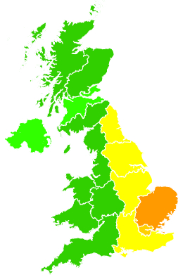 Click on a region for air pollution levels for 30/06/2019