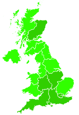 Click on a region for air pollution levels for 30/06/2022