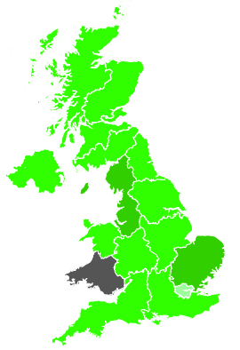 Click on a region for air pollution levels for 30/07/1987