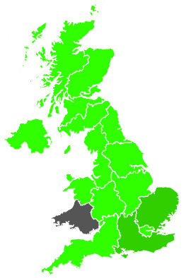 Click on a region for air pollution levels for 30/07/1990