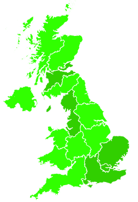 Click on a region for air pollution levels for 30/07/2009