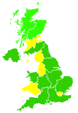 Click on a region for air pollution levels for 30/07/2011