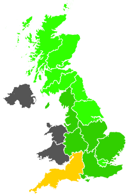 Click on a region for air pollution levels for 30/08/1987