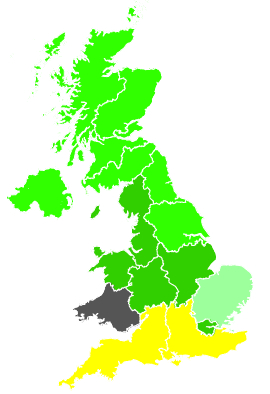 Click on a region for air pollution levels for 30/08/1989
