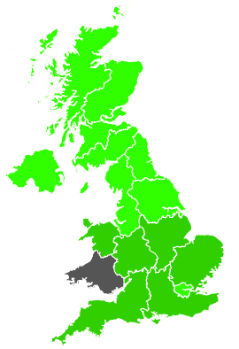 Click on a region for air pollution levels for 30/08/1990