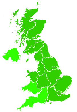 Click on a region for air pollution levels for 30/08/1994