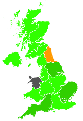Click on a region for air pollution levels for 30/08/1996