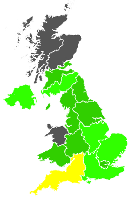 Click on a region for air pollution levels for 30/08/1997