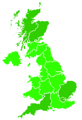 Click on a region for air pollution levels for 30/08/2007
