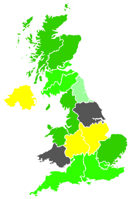 Click on a region for air pollution levels for 30/09/1989