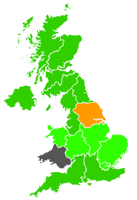 Click on a region for air pollution levels for 30/09/1991