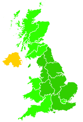 Click on a region for air pollution levels for 30/09/1995