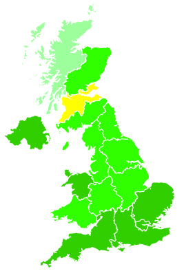 Click on a region for air pollution levels for 30/09/2004