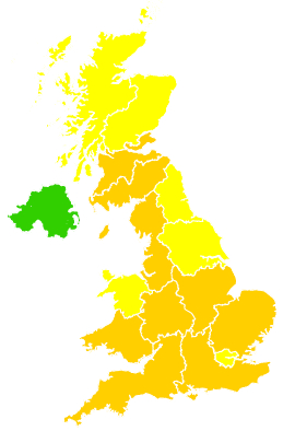 Click on a region for air pollution levels for 30/09/2011