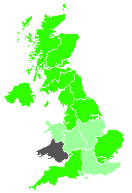 Click on a region for air pollution levels for 30/10/1987