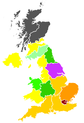 Click on a region for air pollution levels for 30/10/1997