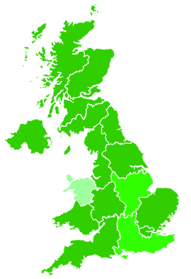 Click on a region for air pollution levels for 30/10/2006
