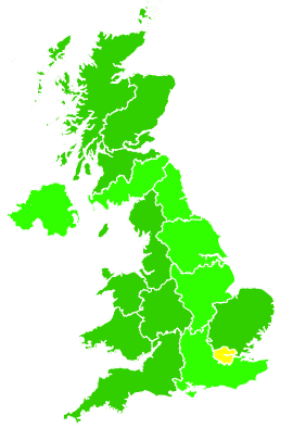 Click on a region for air pollution levels for 30/10/2012