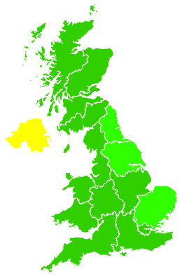 Click on a region for air pollution levels for 30/10/2013