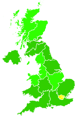 Click on a region for air pollution levels for 30/10/2014