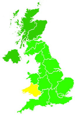 Click on a region for air pollution levels for 30/10/2018