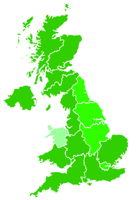 Click on a region for air pollution levels for 30/10/2022