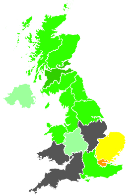 Click on a region for air pollution levels for 30/11/1987