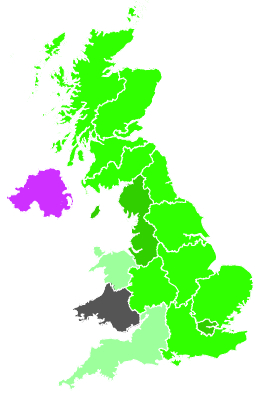 Click on a region for air pollution levels for 30/11/1989