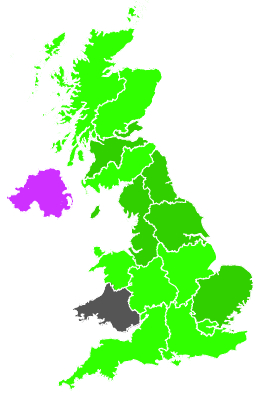 Click on a region for air pollution levels for 30/11/1990