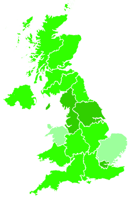 Click on a region for air pollution levels for 30/11/1995