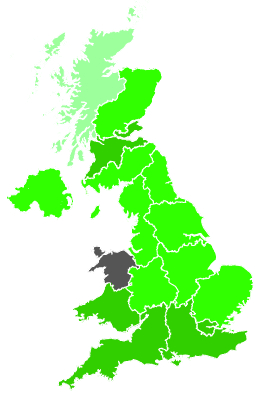 Click on a region for air pollution levels for 30/11/2001