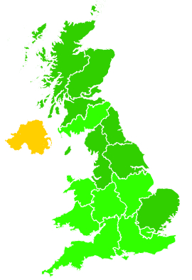 Click on a region for air pollution levels for 30/12/2003