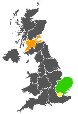 Click on a region for air pollution levels for 31/01/1978