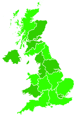 Click on a region for air pollution levels for 31/01/2001