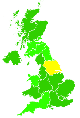 Click on a region for air pollution levels for 31/01/2009