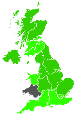 Click on a region for air pollution levels for 31/05/1991