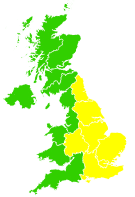 Click on a region for air pollution levels for 31/05/1996