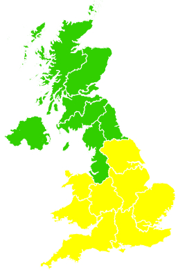 Click on a region for air pollution levels for 31/05/2000