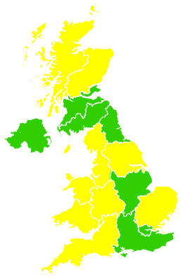 Click on a region for air pollution levels for 31/05/2006