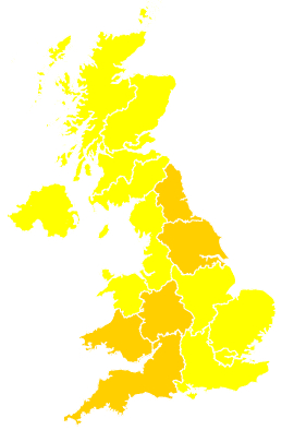Click on a region for air pollution levels for 31/05/2009