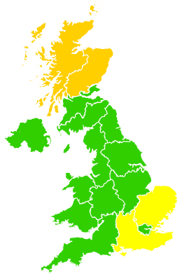 Click on a region for air pollution levels for 31/05/2018