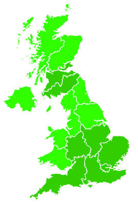 Click on a region for air pollution levels for 31/07/2009