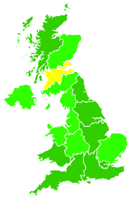 Click on a region for air pollution levels for 31/07/2012