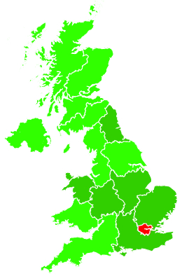 Click on a region for air pollution levels for 31/07/2014