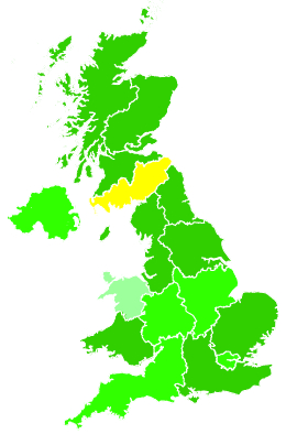 Click on a region for air pollution levels for 31/07/2019