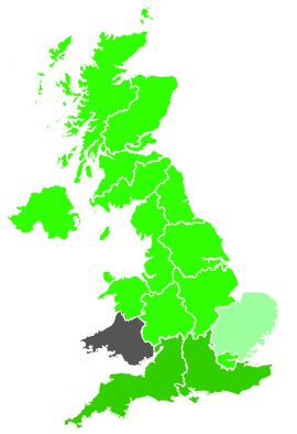 Click on a region for air pollution levels for 31/08/1989