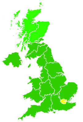 Click on a region for air pollution levels for 31/08/2010