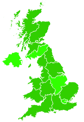 Click on a region for air pollution levels for 31/08/2015