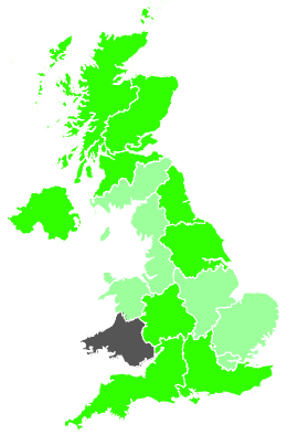 Click on a region for air pollution levels for 31/10/1987