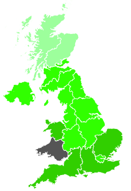 Click on a region for air pollution levels for 31/10/1990
